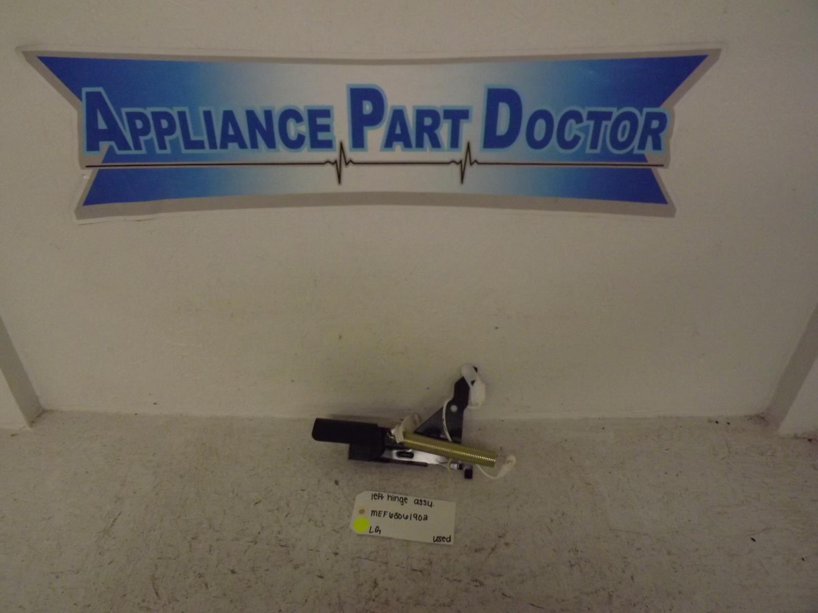 LG Dishwasher MEF63061902 Left Hinge Assembly Used LG Dishwasher MEF63061902 Left Hinge Assembly Used